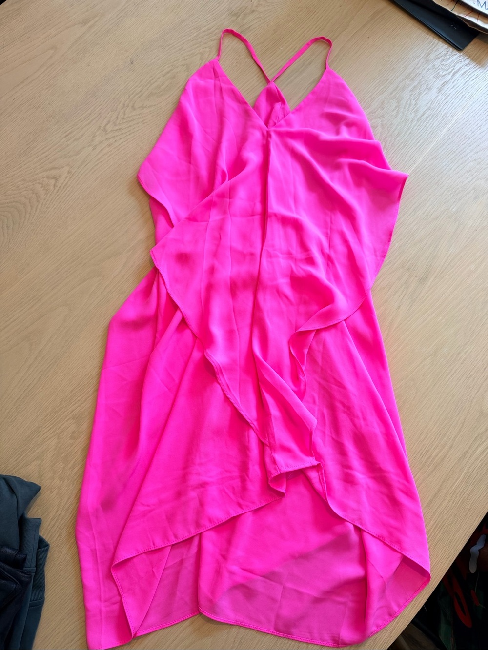 Vici Neon Pink Slip Dress with Spaghetti Straps
